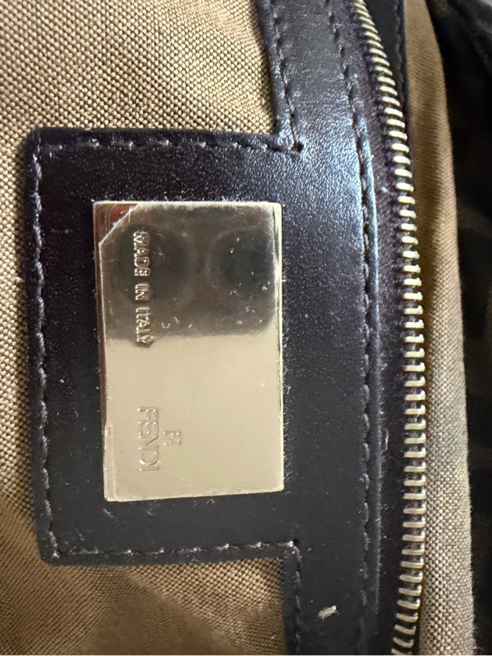 Fendi Black and Brown FF Zucca Shoulder Bag with Logo Charm - Picture 7 of 16